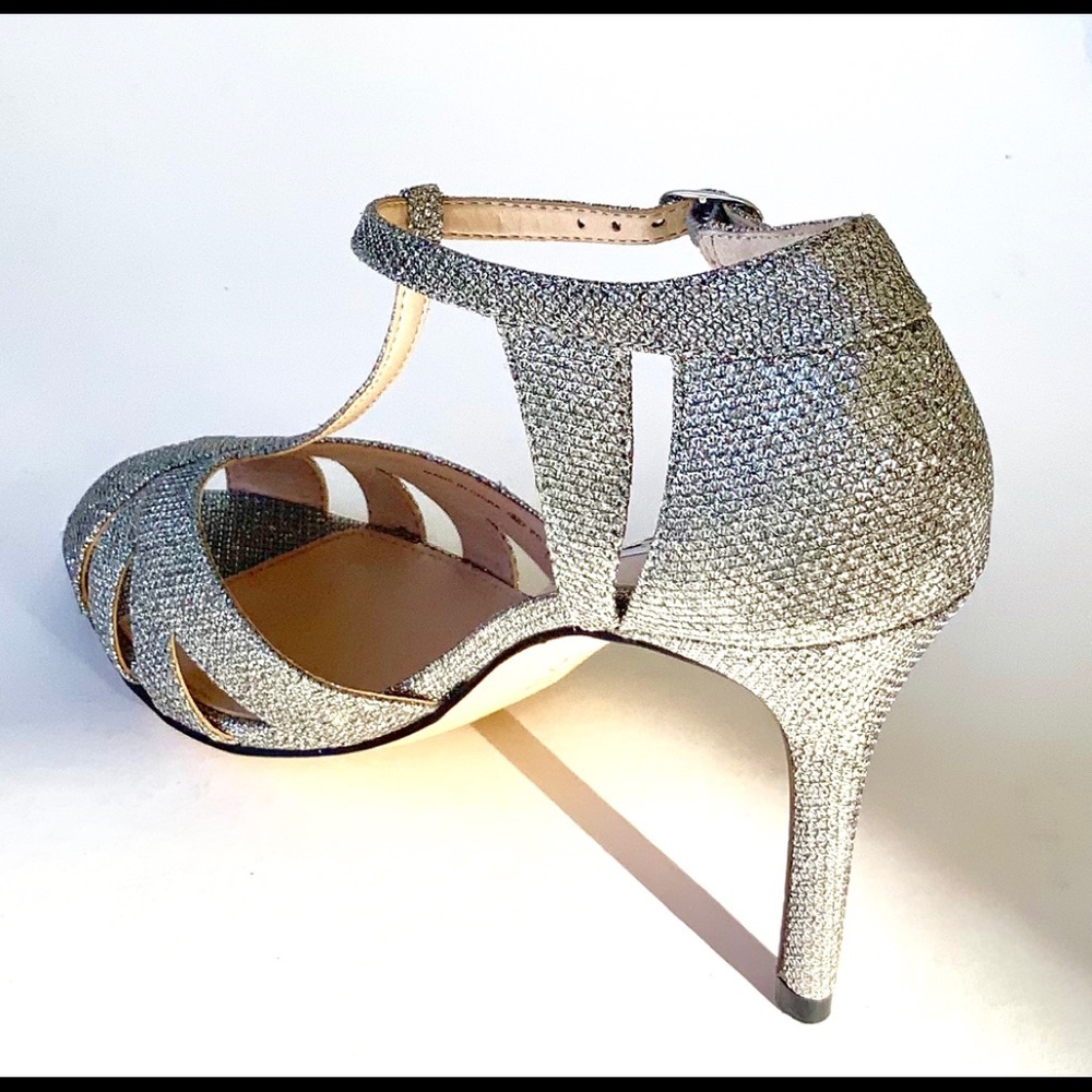 Nina Sparkle Formal Bridal Metallic Glitter Stiletto Cocktails Heels Size 8.5 - Picture 4 of 5